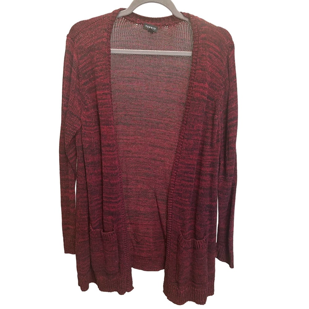 Torrid size 2 red/black cardigan sweater with pockets